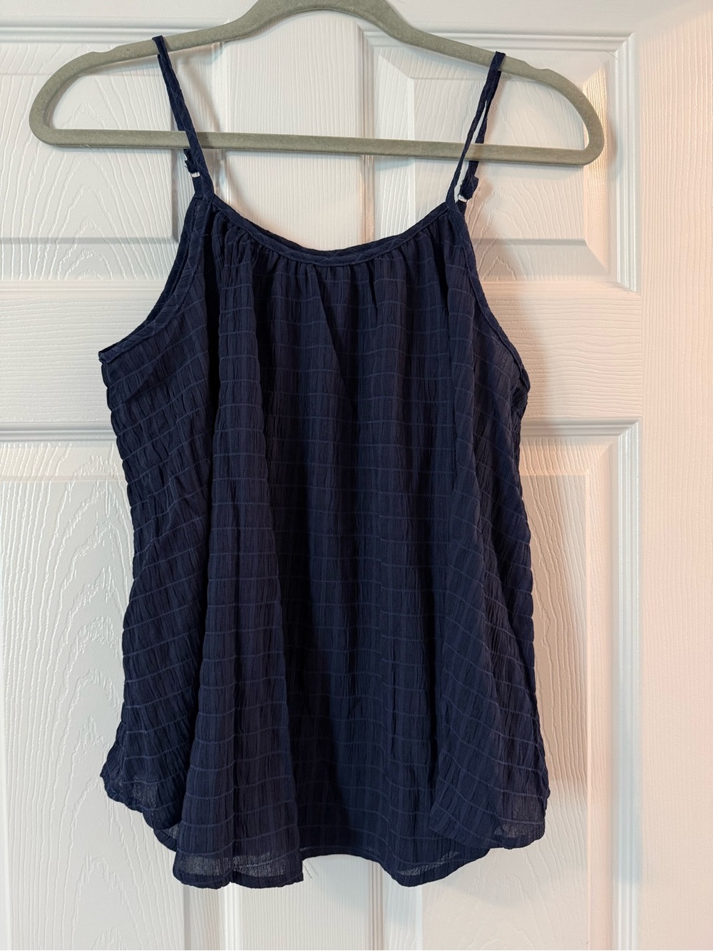 SHEIN Navy Textured Spaghetti-Strap Tank